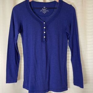 Kuhl Blue Knit Size Small Long Sleeve Henley Shirt